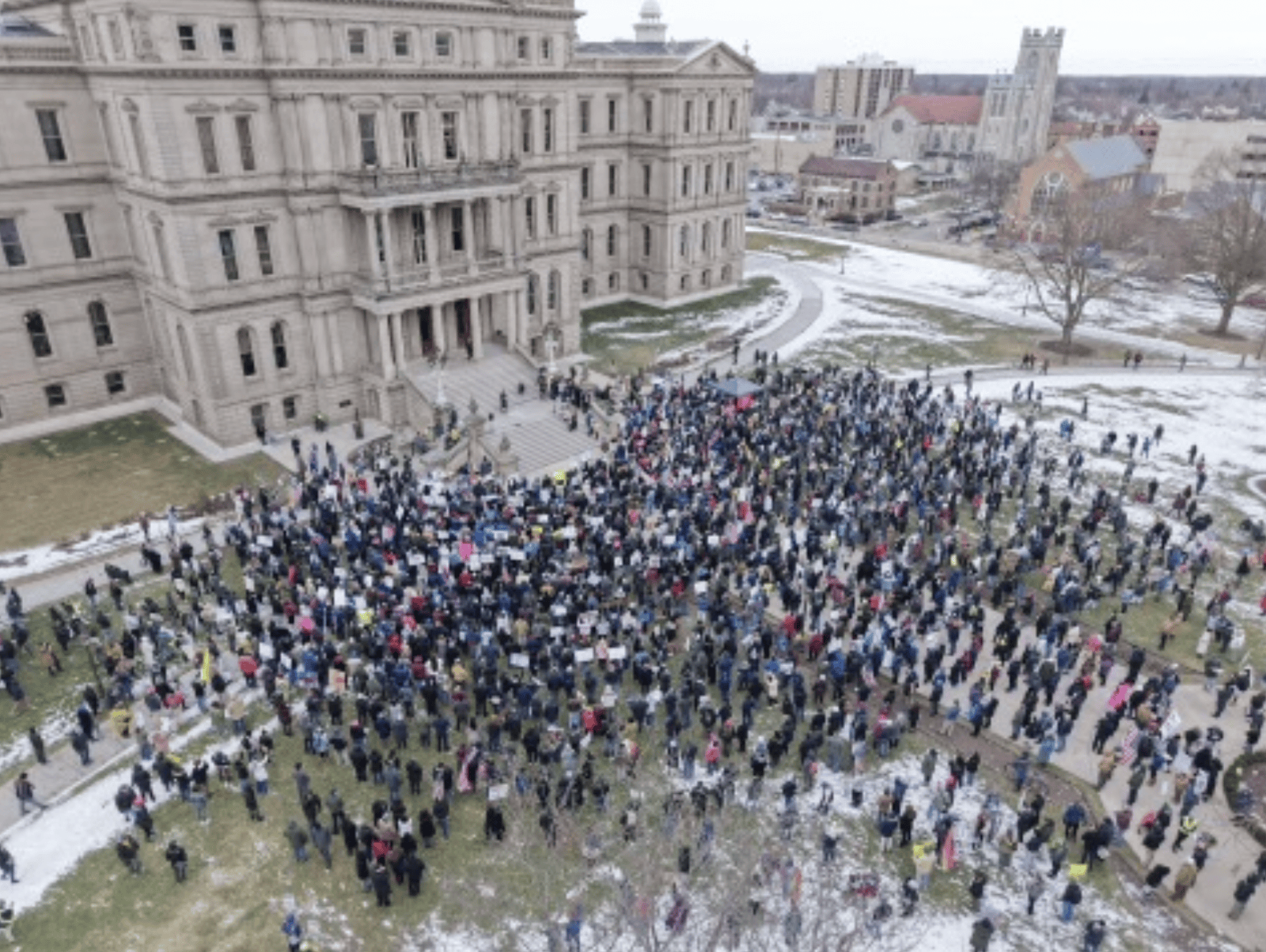 Around 1,000 Protest Trump In Lansing As Part Of 50-State Protest 